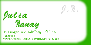 julia nanay business card